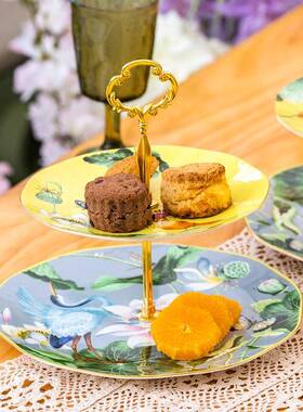 轻奢水果tb-61505品盘骨瓷蛋糕盘餐会下午茶甜展架欧式双层示子架