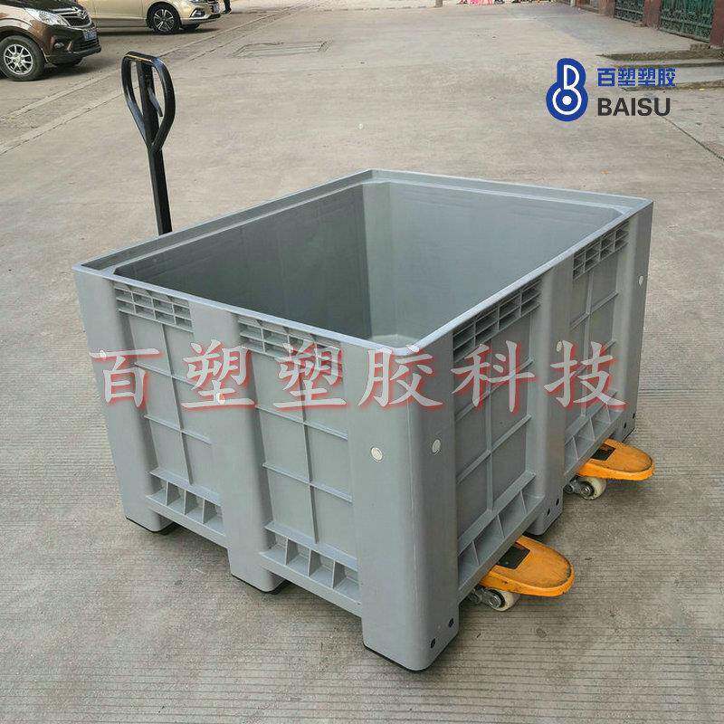 带轮子塑料板箱九脚塑封CPX托盘箱川字卡密卡板箱叉车运输周转胶