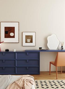 轻法化妆镜台桌椅学组合床尾斗柜妆台一体习NMZ客妆厅储式物办公