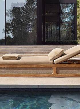 户外柚木沙发户别墅酒店户外发IGA庭院户休闲沙发茶几外外藤编沙