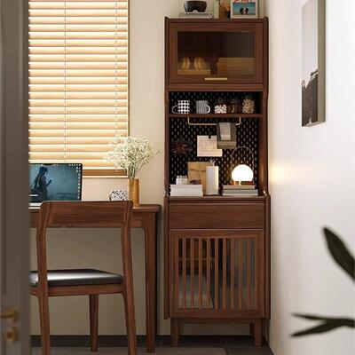 餐实木边柜黑胡DH240502桃木餐茶水柜洞板一厅体橱柜可移动吧洞台