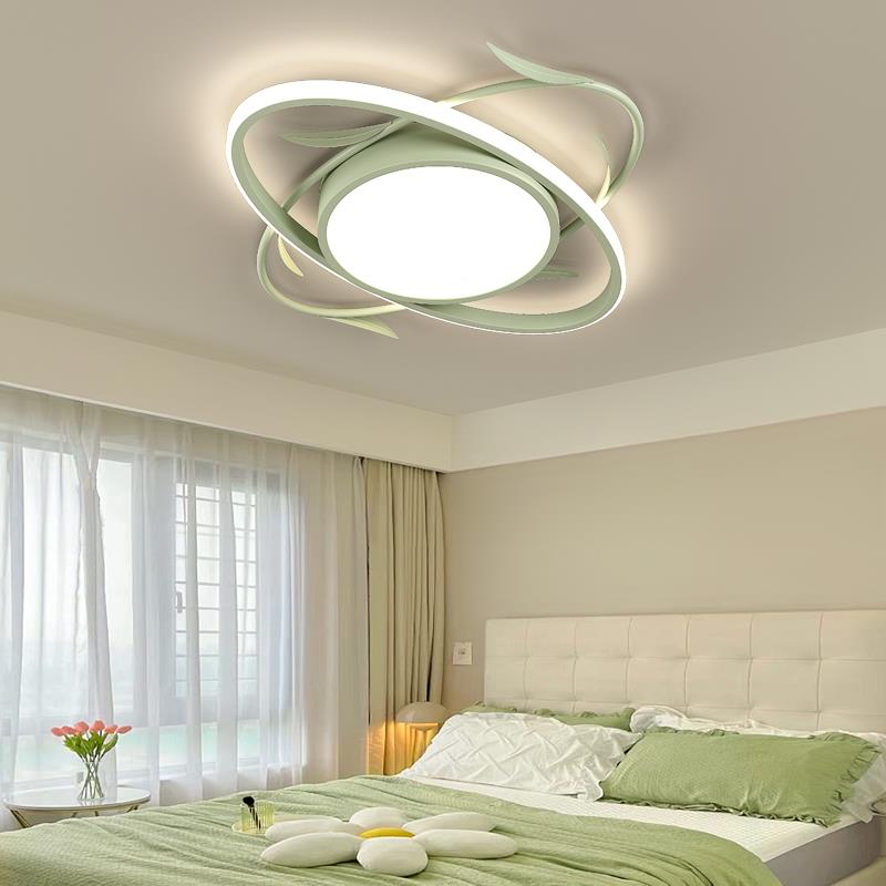 吸绿顶灯简约现代能色小清新奶油卧ltao7181室灯风语音智遥控led2