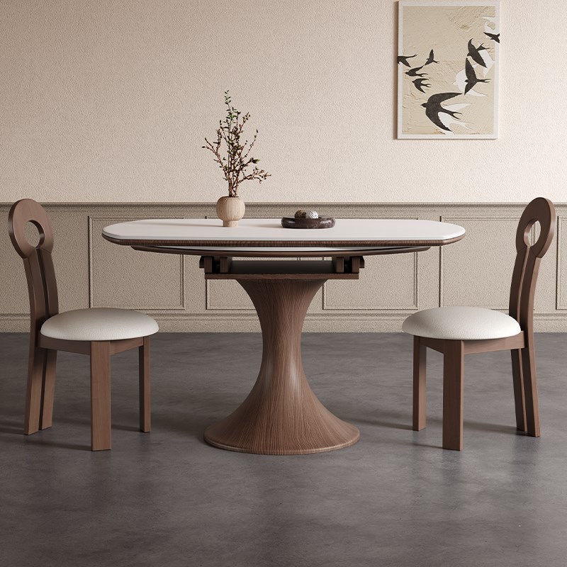 馨佰利小蛮腰餐桌椅组合2024新款家用小户型客厅马肚方圆两用饭桌