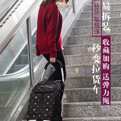 致丽生活 爬楼买菜车购物车折叠拉杆车行李车手拉拖车便携小推车