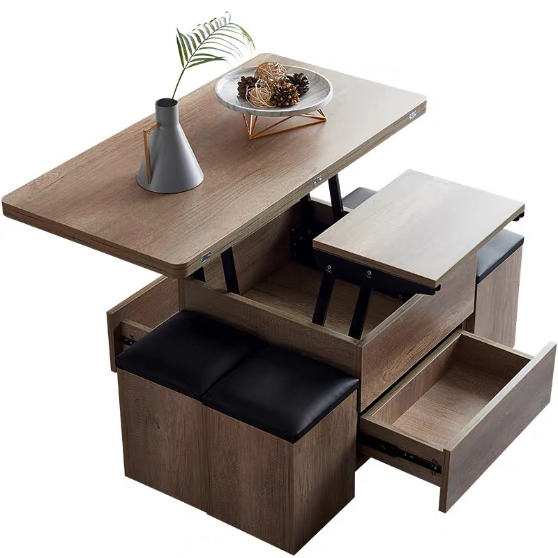 多功能茶几秒变餐桌两用小户型创意升降折叠可移动整装茶几