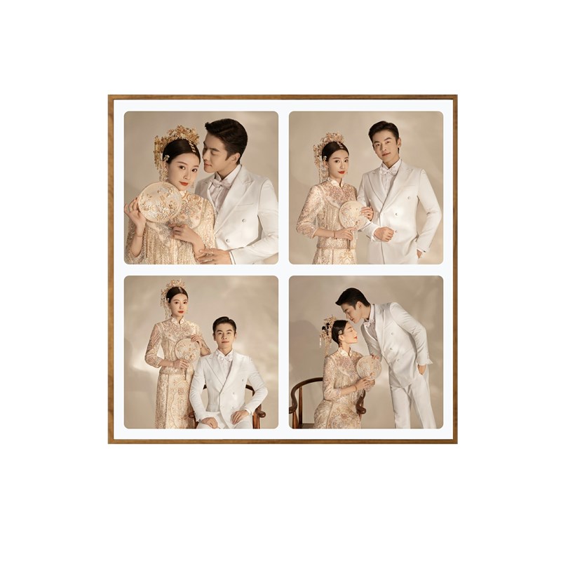 九宫格相框挂墙儿童宝宝创意结婚照全家福婚纱照放大定制水晶