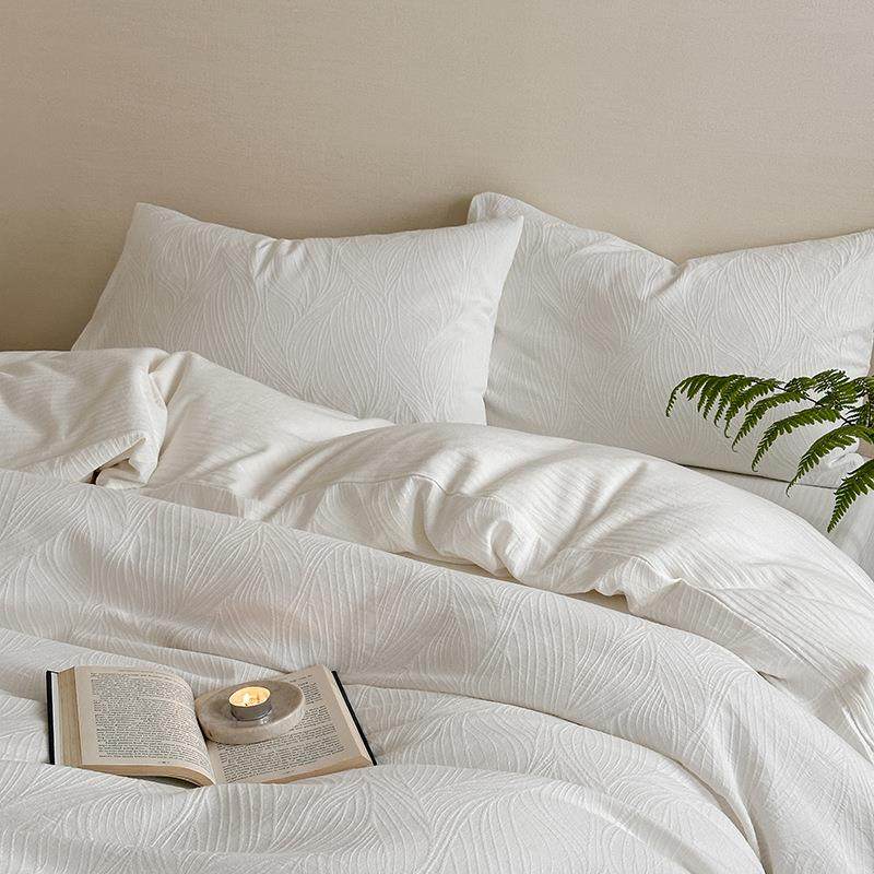 三层提花全棉四件套白色民宿人字纹纯棉床上用品双人被套床单床笠,鲜花速递/花卉仿真/绿植园艺,割草机/草坪机,淘宝优惠券,粉丝福利购,淘宝优惠卷
