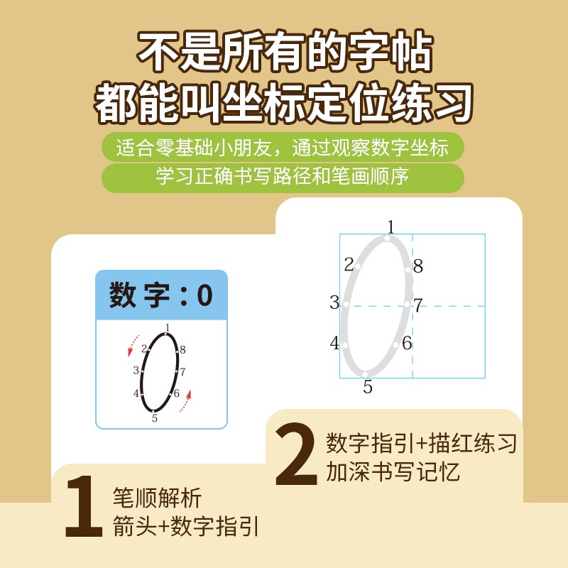 毛姿言严选控笔训练坐标定位数字拼音笔画孩子儿童练字描红本