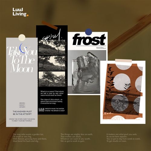 LuuJ 复古黑白长条字母装饰卡片 墙面装饰小海报