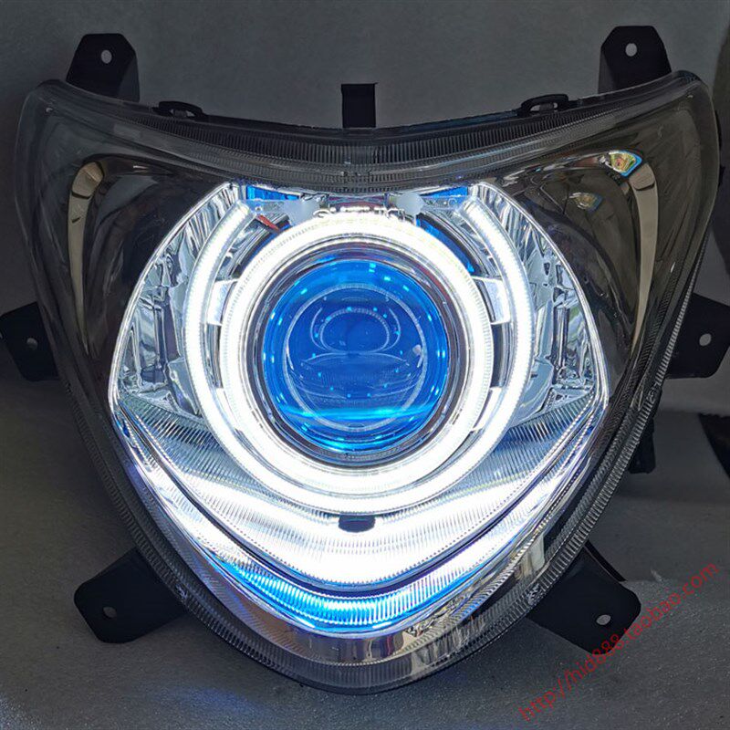 睿彩QS125T-4/4B/-4c大灯前照灯总成瑞梦125T LED双光透镜 远近光