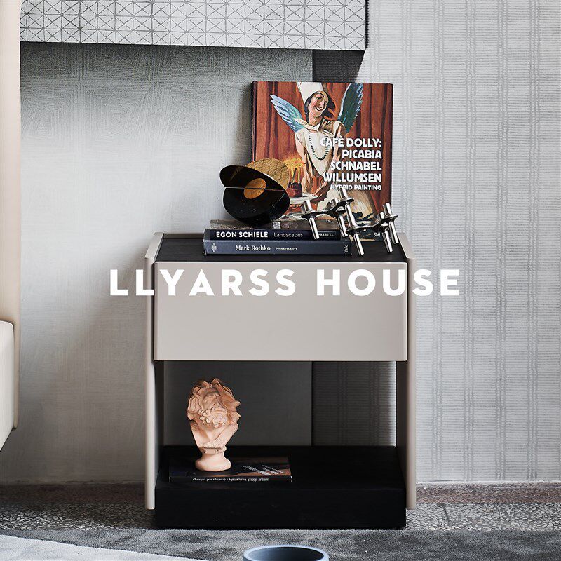 LLYARSS利亚斯/床头柜/意式极简/50cm/烤漆+烟熏橡木饰面/DJ