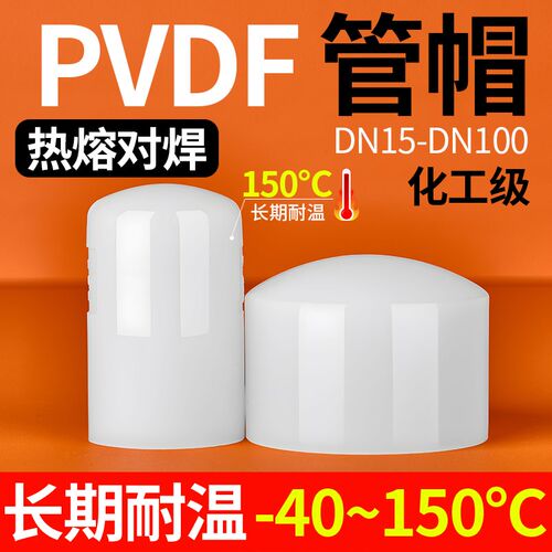 戎生PVDF管帽封头热熔对焊管堵耐高温酸碱耐腐蚀塑料堵头水管管件