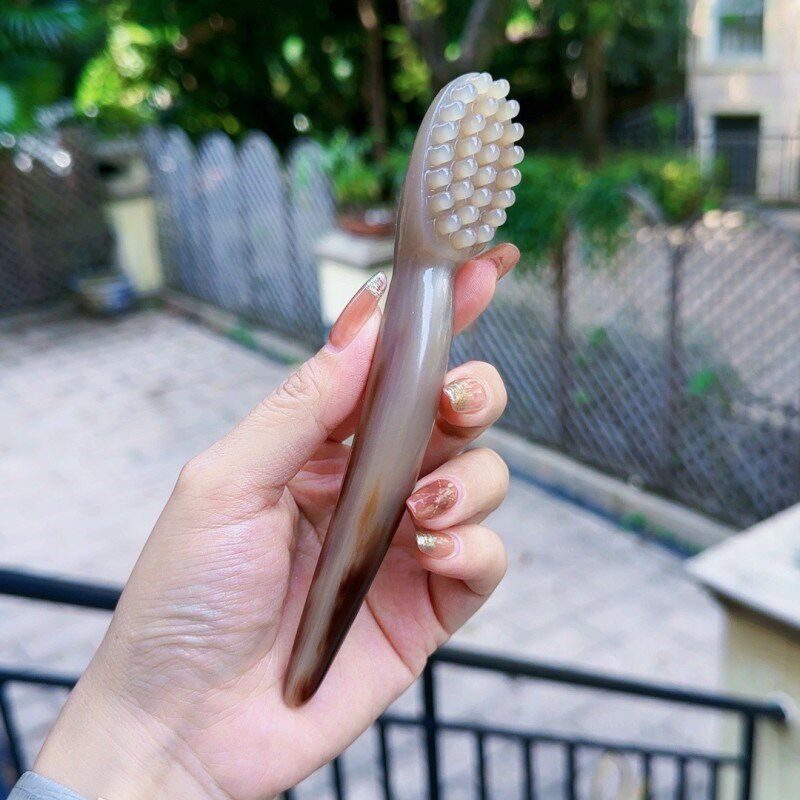 牛角斜面脸部莲蓬按摩脸部眼部拨筋点穴牙刷造型