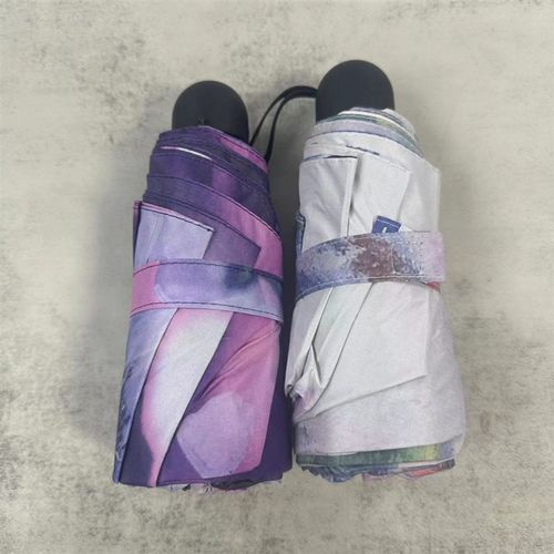 日系双层设计!小清新水墨剪影花朵风格!手动五折晴雨防风折叠伞