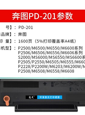 逸文适用奔图PD-201硒鼓P2200 P2500NW M6500NW M6550NW M6600NW