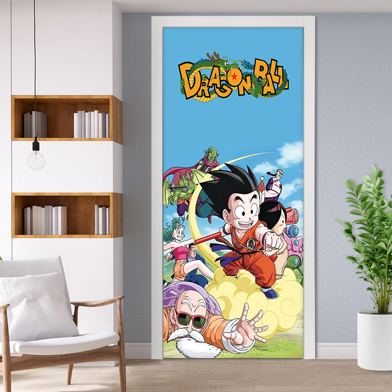 定制入户电梯木门改色专用贴画纸防水膜自粘整张翻新自粘卡通龙珠