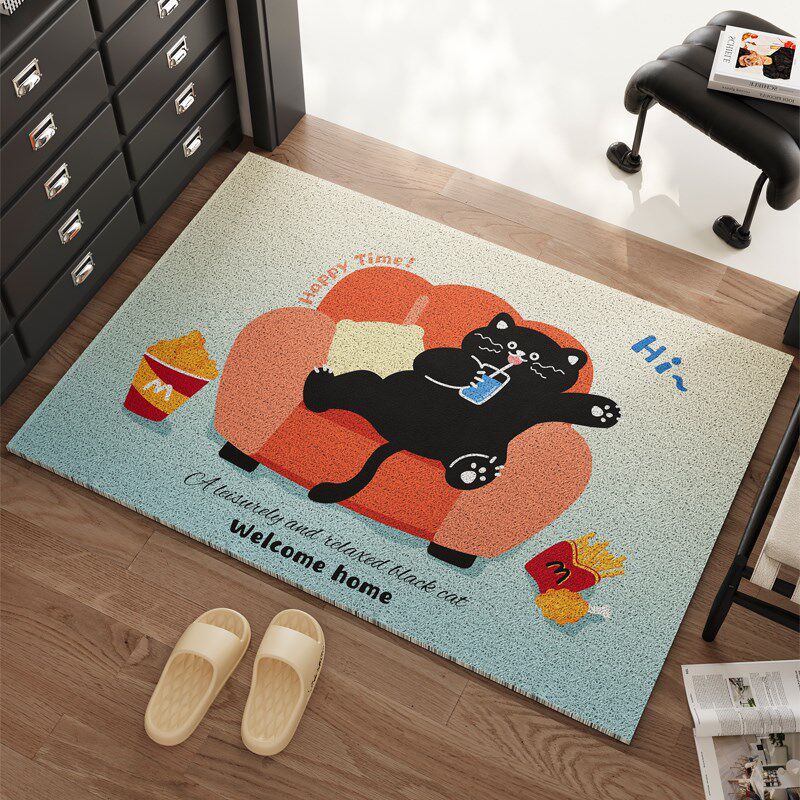 卡通风入户门地垫门口进门脚踏垫玄关防滑耐磨门垫家用可裁剪地毯