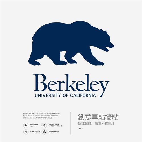 CAL加州大学伯克利墙贴办公室玻璃贴纸装饰个性创意车贴咖啡定制