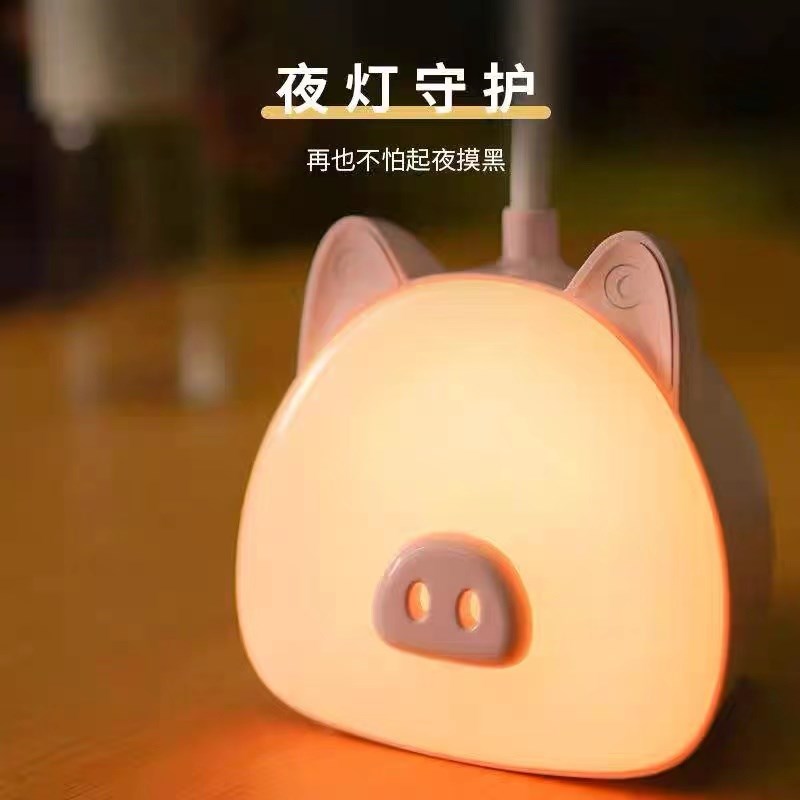 泰格信led台灯护眼书桌学生宿舍学习卧室床头灯充电插电两用台风