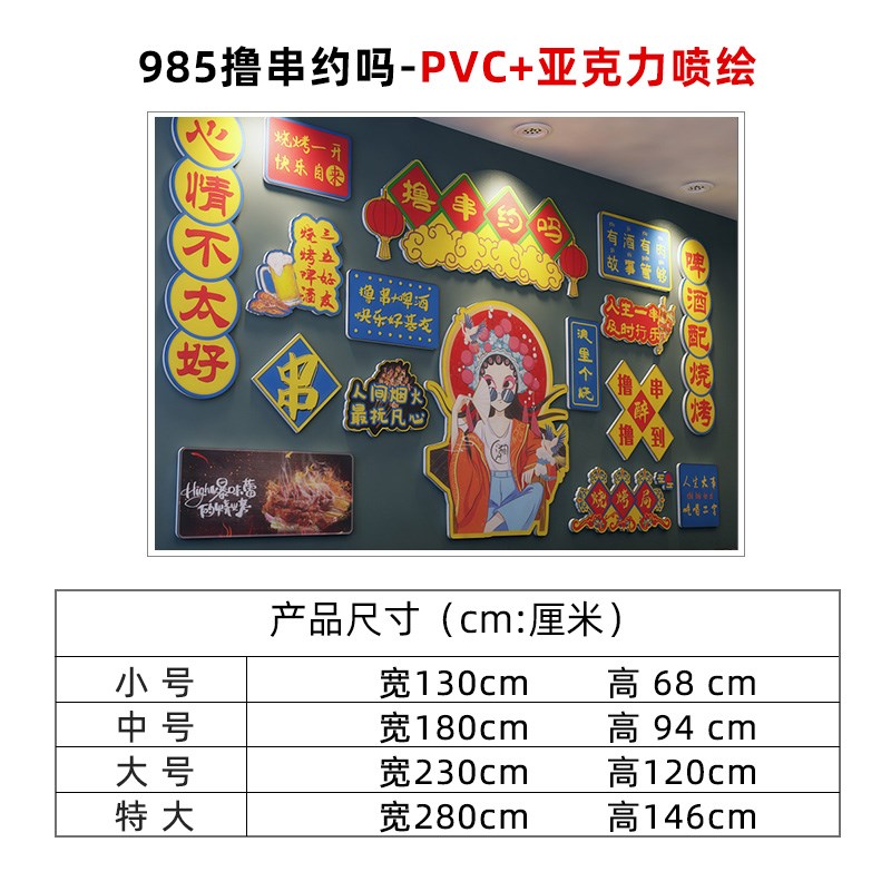 创意烧烤店墙面背景墙壁装饰餐厅饭店酒馆海报贴纸墙贴画墙纸自粘