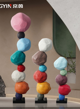 大型雕塑摆件工艺品酒店大堂过道玄关落地售楼处装饰仿石头艺术品