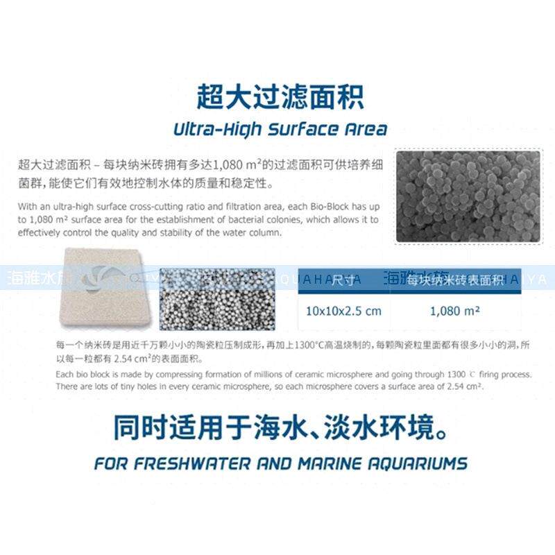 滤材光纳米砖鱼缸滤材除NO3迈培菌细化生净水神器菌屋海缸美国MP
