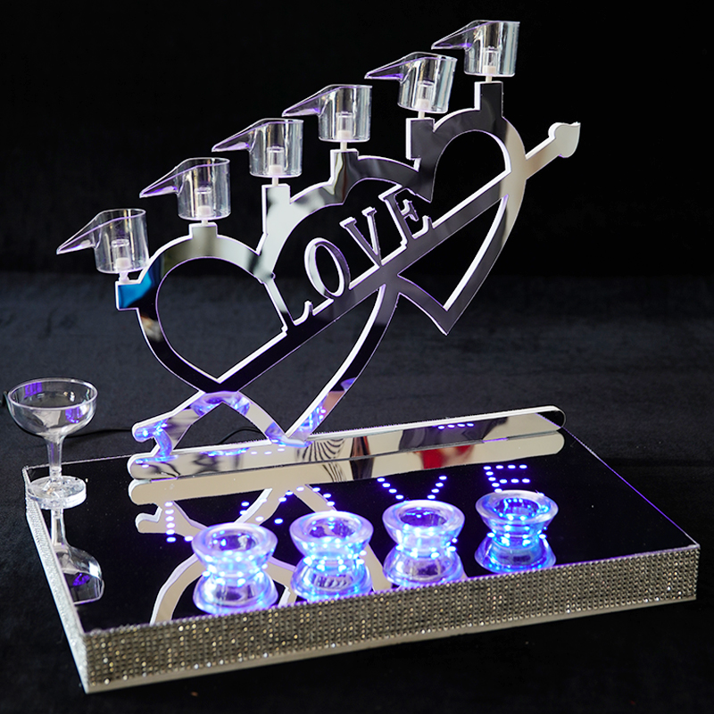 婚庆道具一箭穿心香槟塔烛台两用婚庆用品婚礼酒塔烛光台舞台装饰