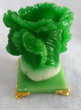 白菜笔筒创意摆件装饰品摆设家居中式客厅房间树脂工艺品笔筒书房