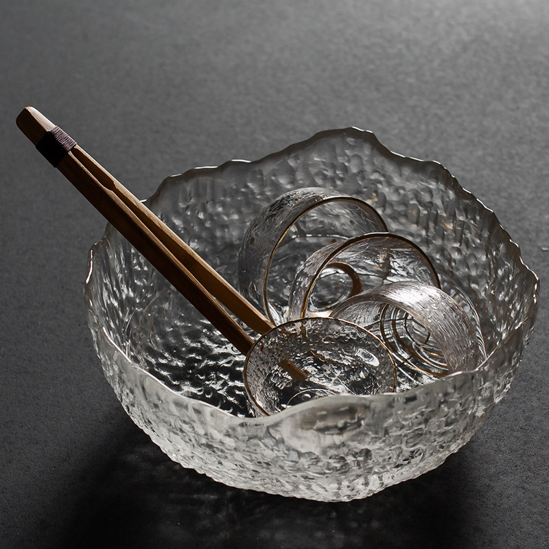 耐热玻璃茶洗大号透明水洗茶渣缸水盂茶渣桶茶道零配功夫茶具家用