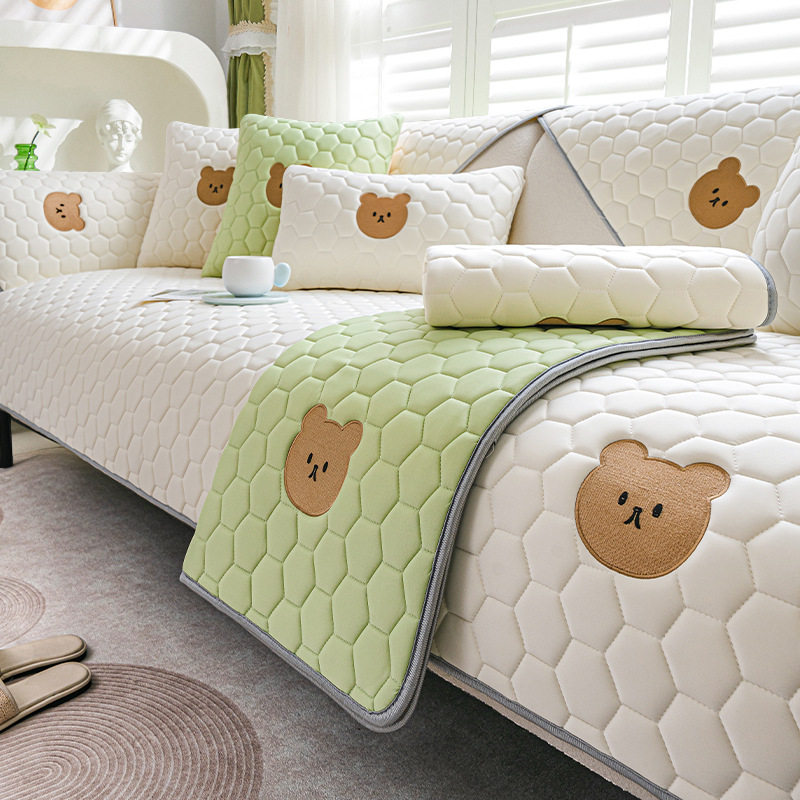 2024新款乳胶沙发垫夏季凉席坐垫子盖布卡通冰丝防滑夏天可机水洗