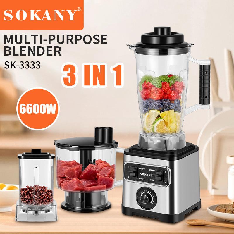 NEWSOKANY3333家用绞肉磨豆碎冰机3in1Blender破壁免滤