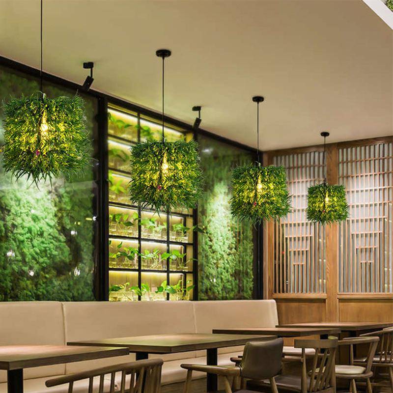 现代简约绿植吊灯田园咖啡厅西餐厅植物小吃店吧台装饰灯ledLED灯