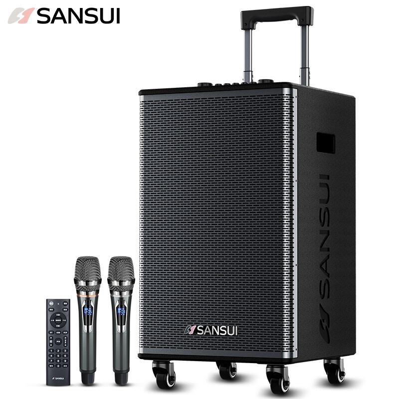 山水 SANSUI E12广场舞音响 户外音响k歌演出移动便携式拉杆