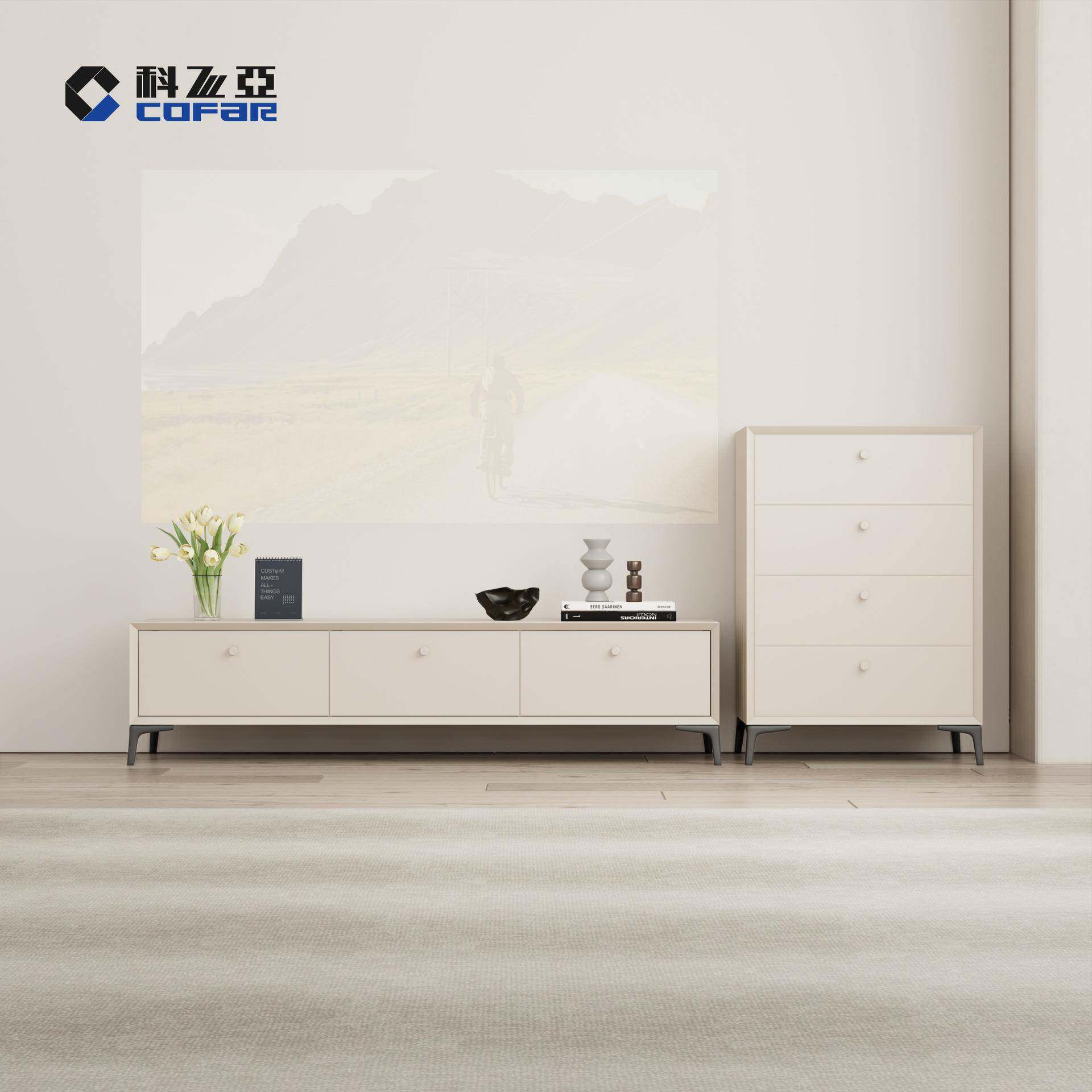 新款一体电视柜客厅钢制抽屉斗柜家用意式组合简约现代收纳储物柜