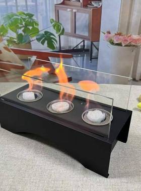 真精壁炉取暖炉火桌面火炉酒观火BYG装灯饰炉后现代取暖装饰