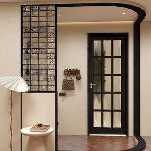 法式复古艺术玻璃砖隔断屏风客厅玄关入户遮挡洗手台干区窗户造景