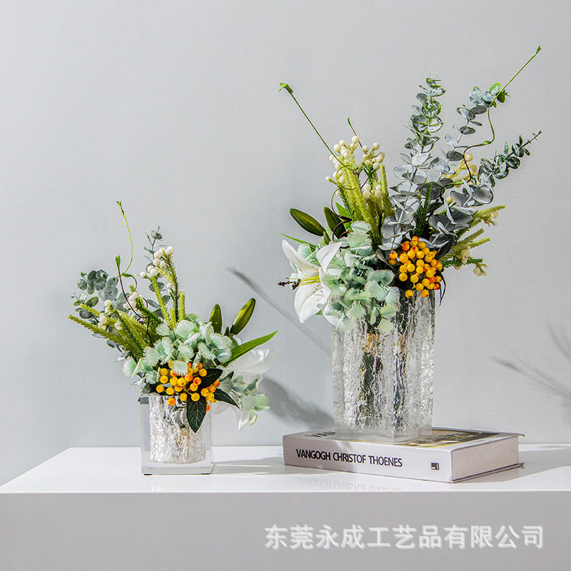 轻奢仿真花高端假花摆设摆件盆栽套装家居餐桌桌面装饰花绢花客厅
