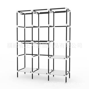 电商款 简易CCP无纺布大号三门挂衣架柜防尘收衣爆纳挂柜衣橱收纳