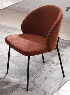 靠背椅酒店餐桌休闲靠背椅息休区洽谈软椅子意式极IVT简椅皮质包