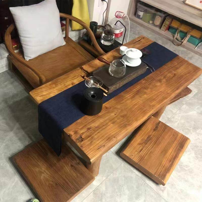 榆木茶桌日老式榻茶几炕ROV几榻米矮客桌厅实木原木飘窗桌家用小