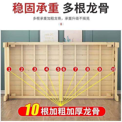 全实木叠单人床用简易木板家床成人办公折ETF室休午睡出午租屋儿