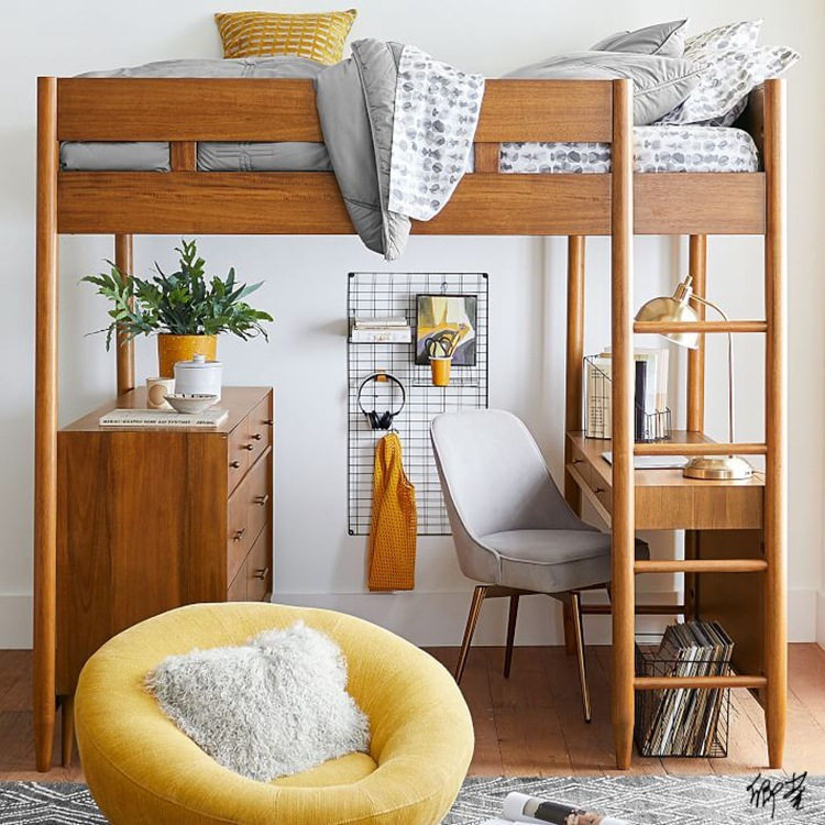 省空间带书桌儿童成人高架床