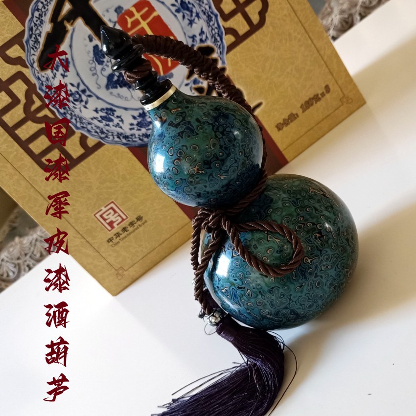 大漆 国漆 犀皮漆酒葫芦 装酒小葫芦文玩手把件包浆漆器八宝葫芦