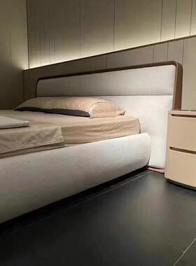 意式极平简rame棉麻布艺床床别墅大层主FG-039F卧.双人落地式轻奢