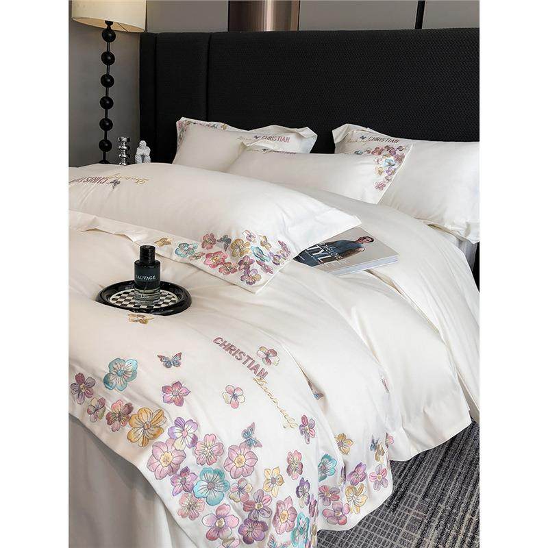 秋冬A类长绒棉磨毛4四件套全棉HVH裸床睡肤被套单纯棉保暖床上亲