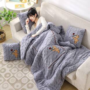 马年2023新款抱枕被子两用纯色简约汽车沙发靠垫家用办公室午2026