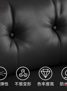 公寓沙发小沙户型LPM出休租房厅理发店棋牌室息客接待黑色皮布双