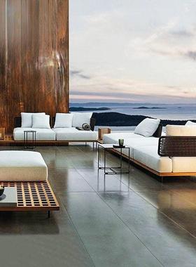 民外沙发庭院阳台露天藤编沙发户柚LGJ木墅酒店宿室外休闲别花园