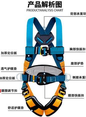 国标五点式防点坠带高空作业建落筑落TIS坠保险带五式带欧式