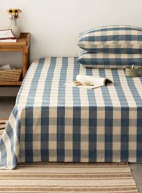 BZ被7A类F765JJ79纯W床单单件100全棉儿童单人棉棉麻老粗布单三件